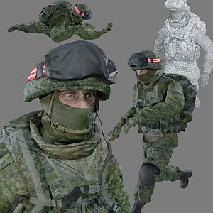 Realistic Modern Soldier 3D Model Rigged Animated