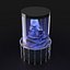Large Round Aquarium with Decorative Rock