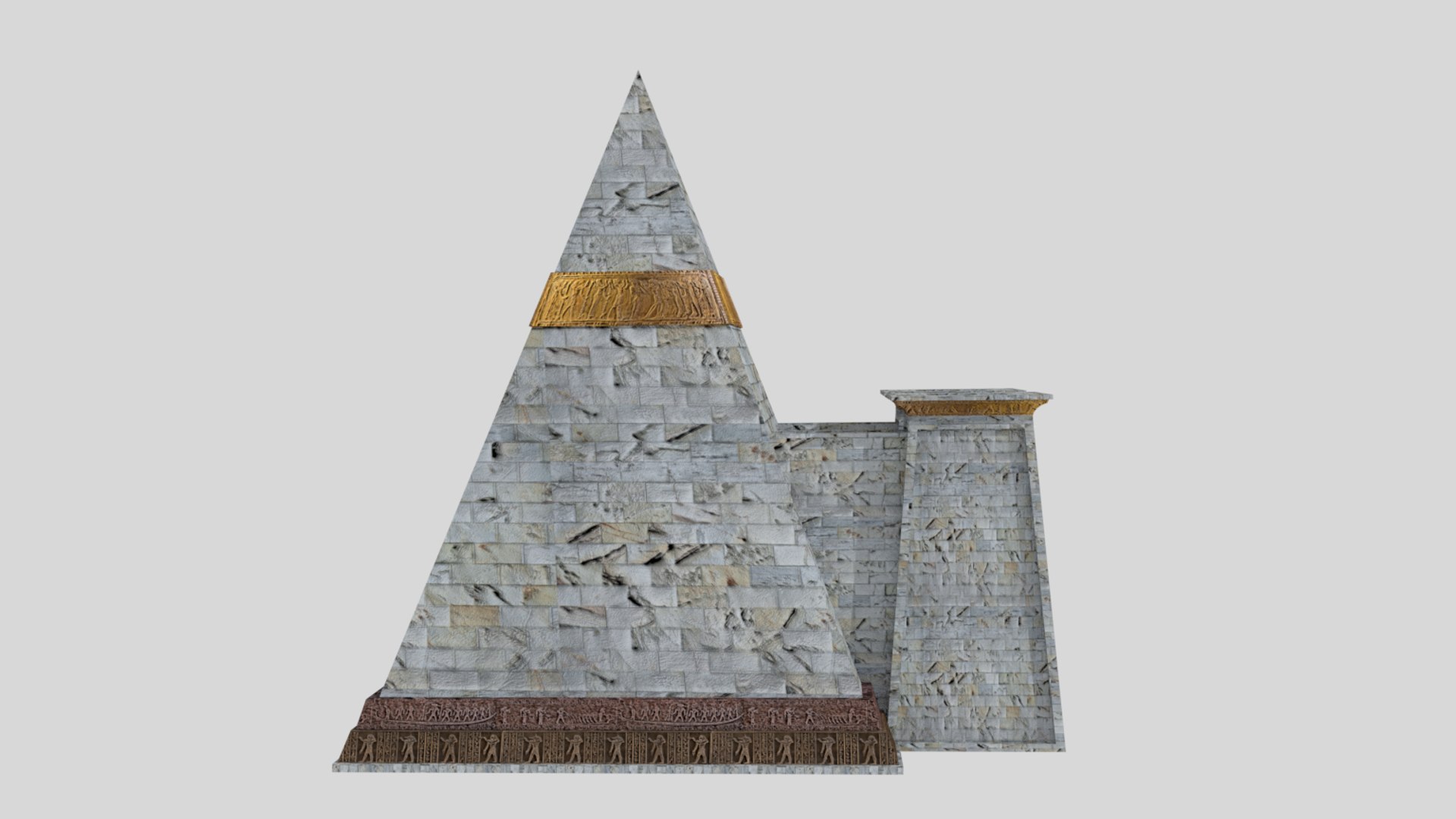 Fantasy pyramid male statues 3D - TurboSquid 1168542