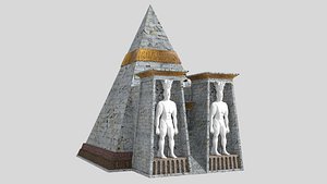 fantasy pyramid male statues 3D