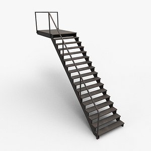 3D Industrial Stairs Low Poly model