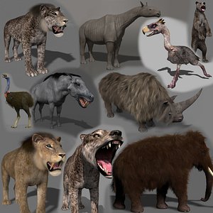 Past mammals pack - 3d animated past mammals pack