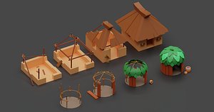 LP Huts asset 3D model