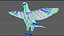 Paloma blanca animada realista Low-poly Low-poly modelo 3D