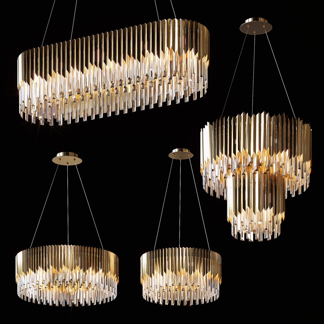 Pendant Chandeliers Delamp Facet Crystal 3D Model - TurboSquid 1913864