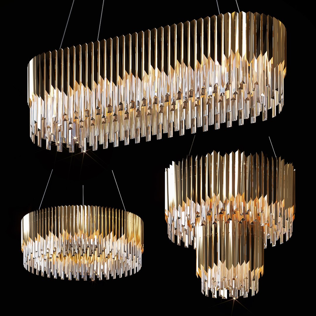 Pendant Chandeliers Delamp Facet Crystal 3D Model - TurboSquid 1913864
