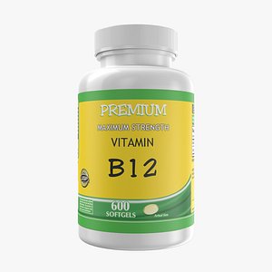 3D Vitamin B12 Bottle