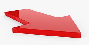 red plastic arrow 3D model
