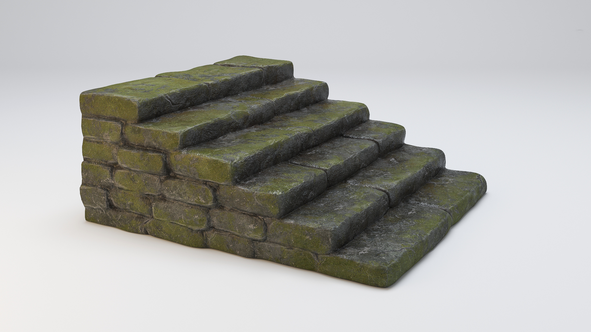 Mossy wet stone steps 3D - TurboSquid 1582702