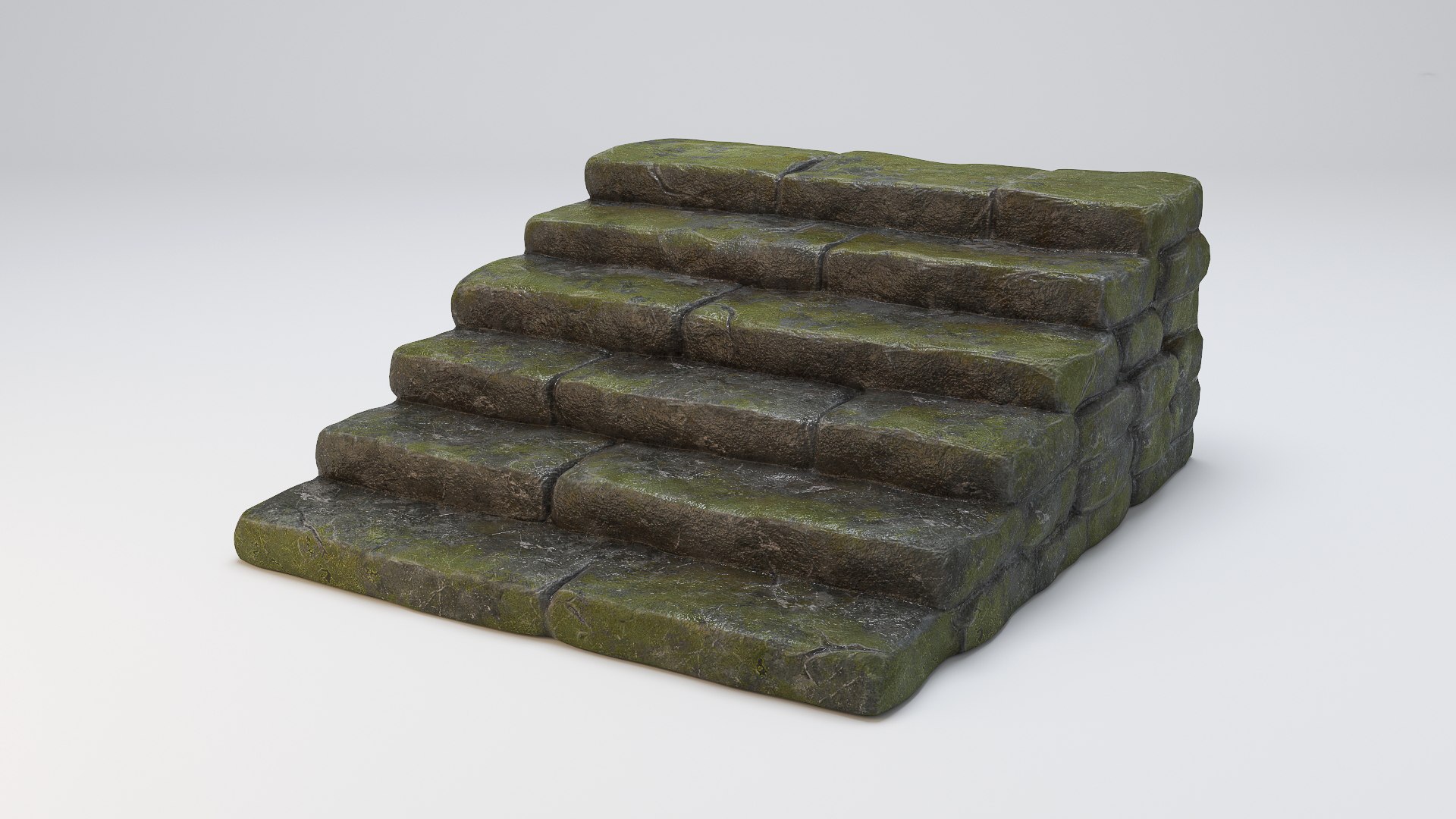 Mossy Wet Stone Steps 3D - TurboSquid 1582702