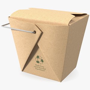 3D Kraft Paper Take Away Food Container 16 Oz