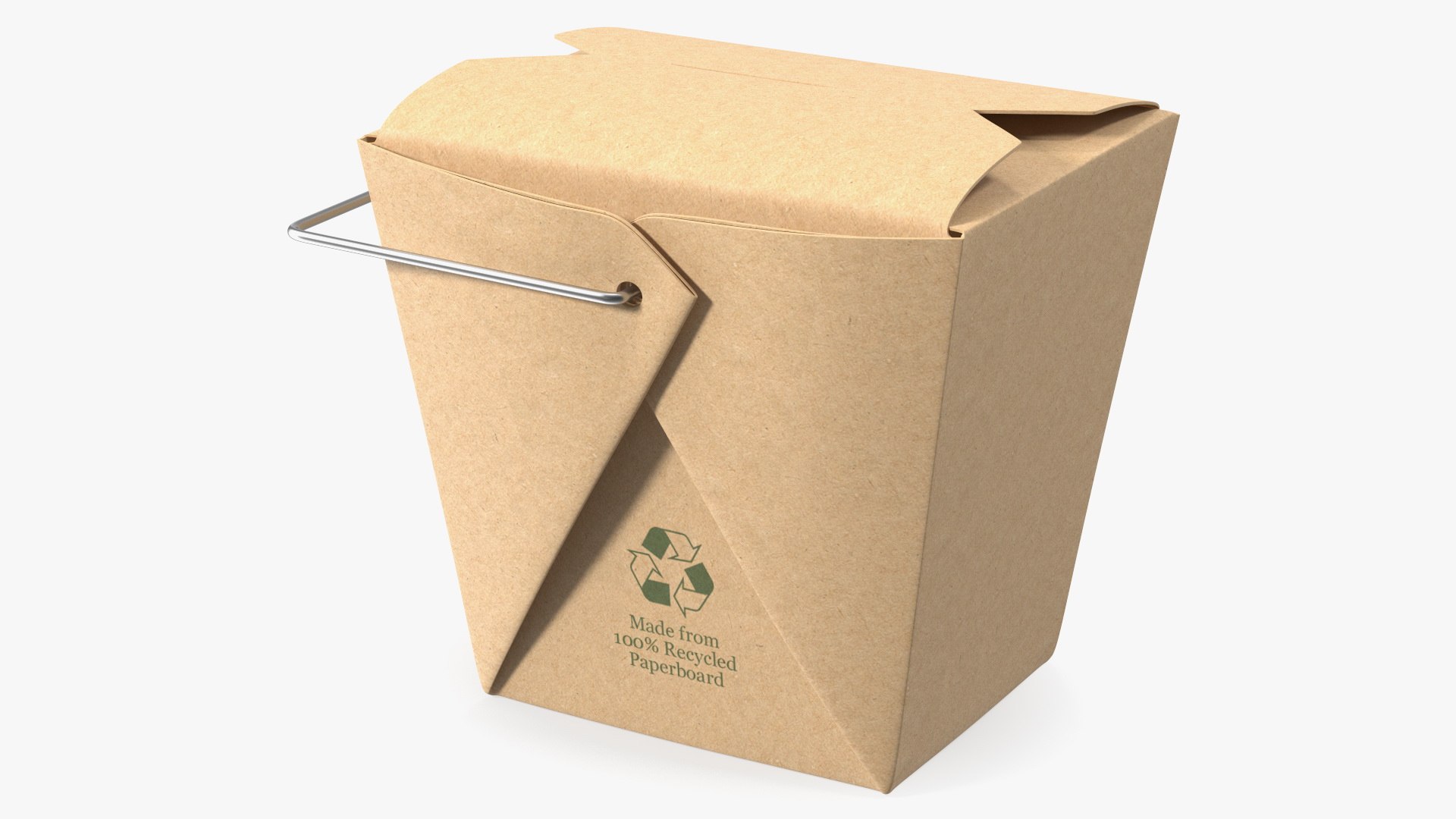 Kraft Paper Take Away Food Container 16 Oz 3D model preview