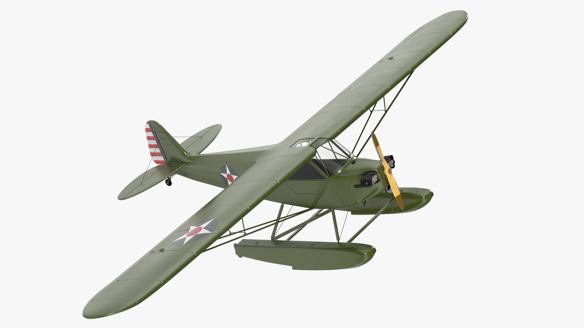 Piper J-3 Cub Light Aircraft with Floats