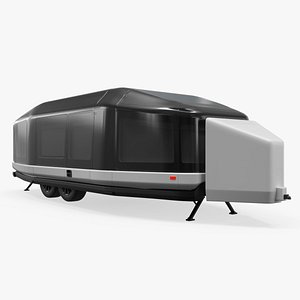 Travel Trailer with Solar Energy System Folded Simplified 3D