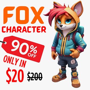 FOX CHARACTER FOR GAMES  CARTOONS