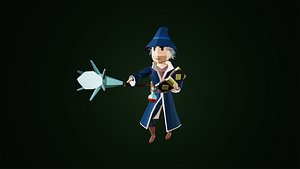 3D model Low Poly Fantasy Wizard