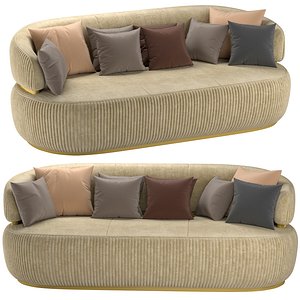 Nubuck Italian Sofa 3D model