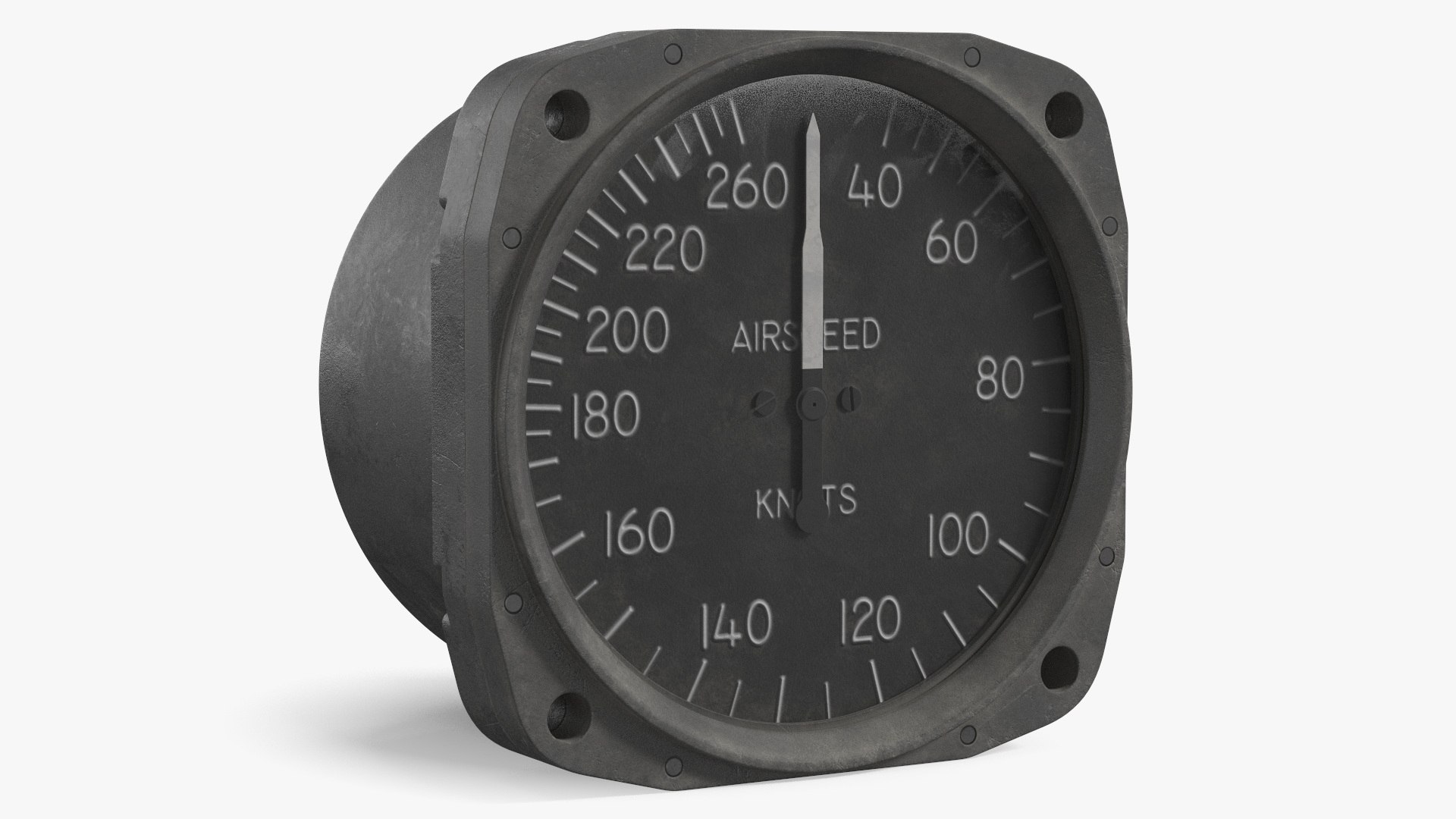 Analog Flight Speed Sensor Damaged Finish Used 3D model preview