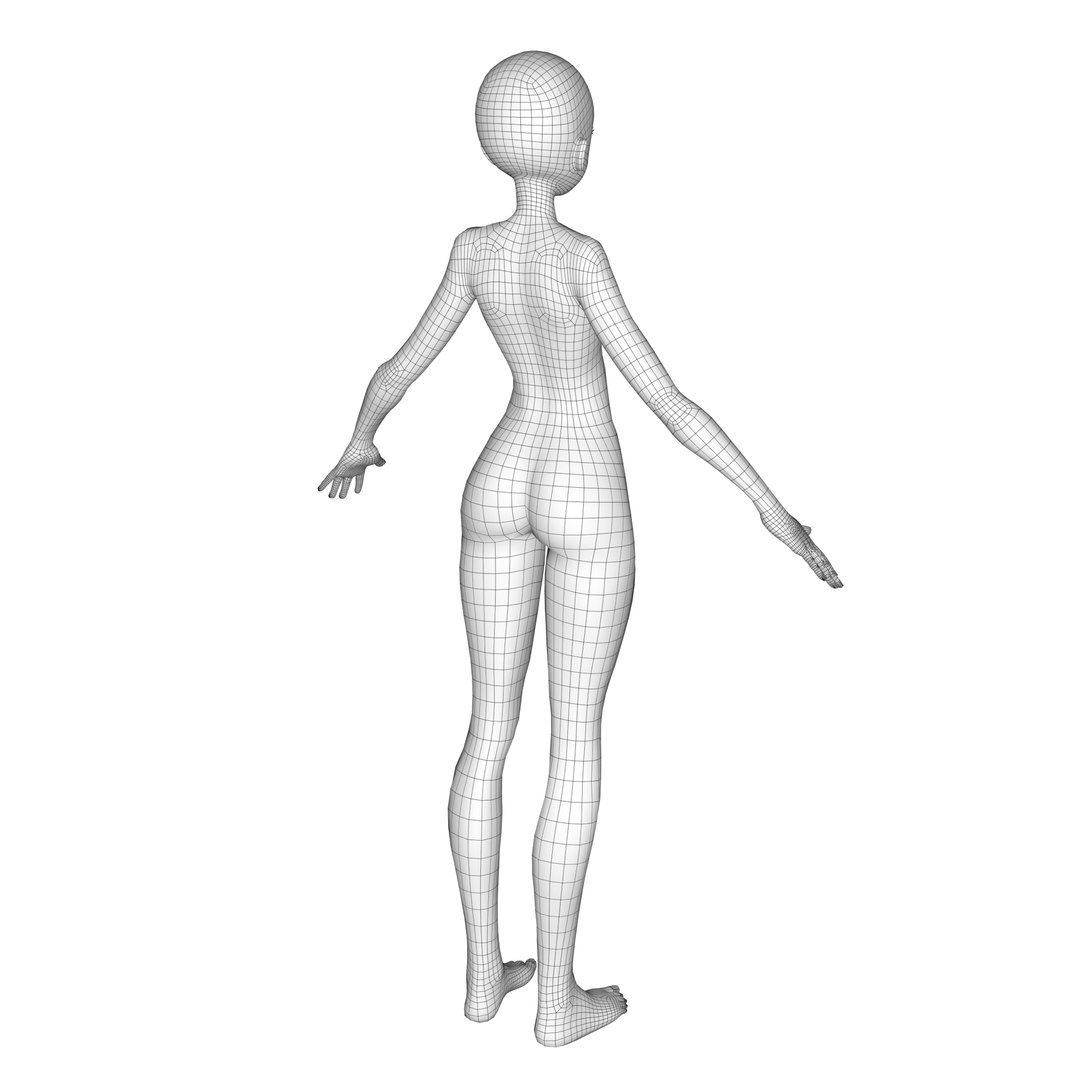 3D Base Mesh Anime Female Model - TurboSquid 2055720