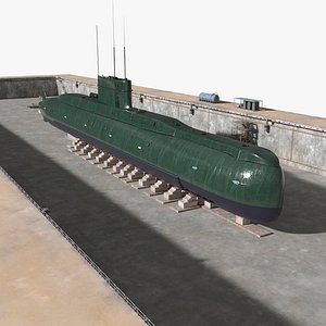 Combat Semi Heavy Submarine in Dry Dock
