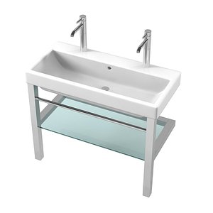 3D double wide bathroom sink