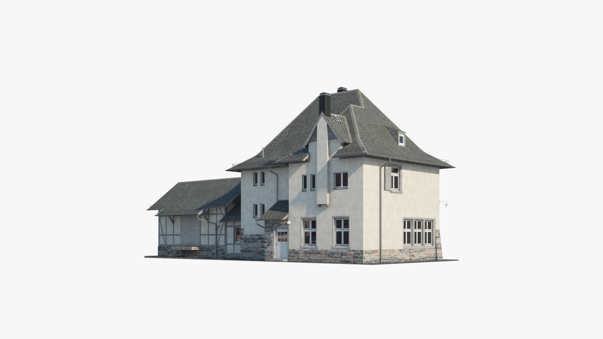 European old suburban house 3D model - TurboSquid 2041786