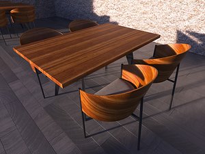 3d set dining table chair