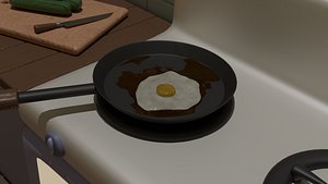 Fried egg - Cycles 3D