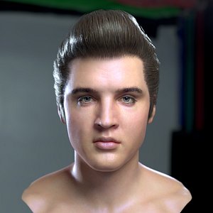 3D elvis presley head celebrity model