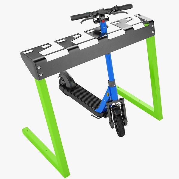 Scooter Parking Rack with Electric Scooter 03 3D - TurboSquid 2007104