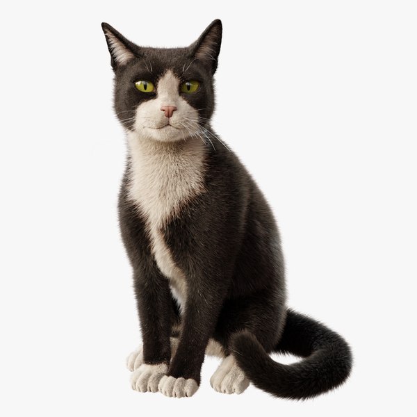 Cat Tuxedo Rigged Animated 3D