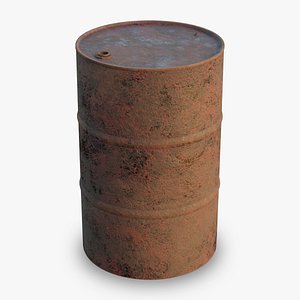Rusty Steel Barrel - Red - PBR - 2K 4K 3D