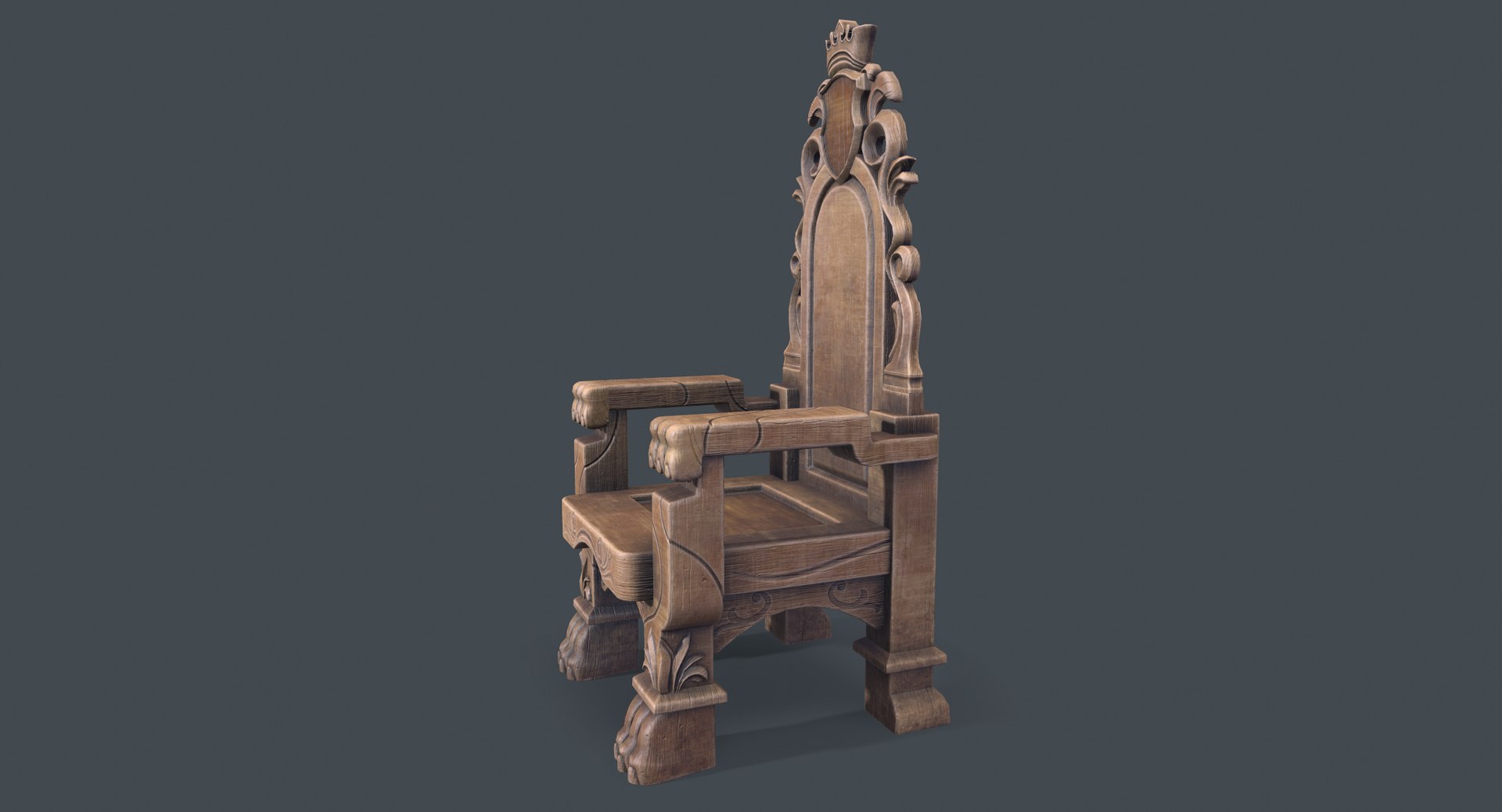 3D Ready Wooden Throne - TurboSquid 1446917