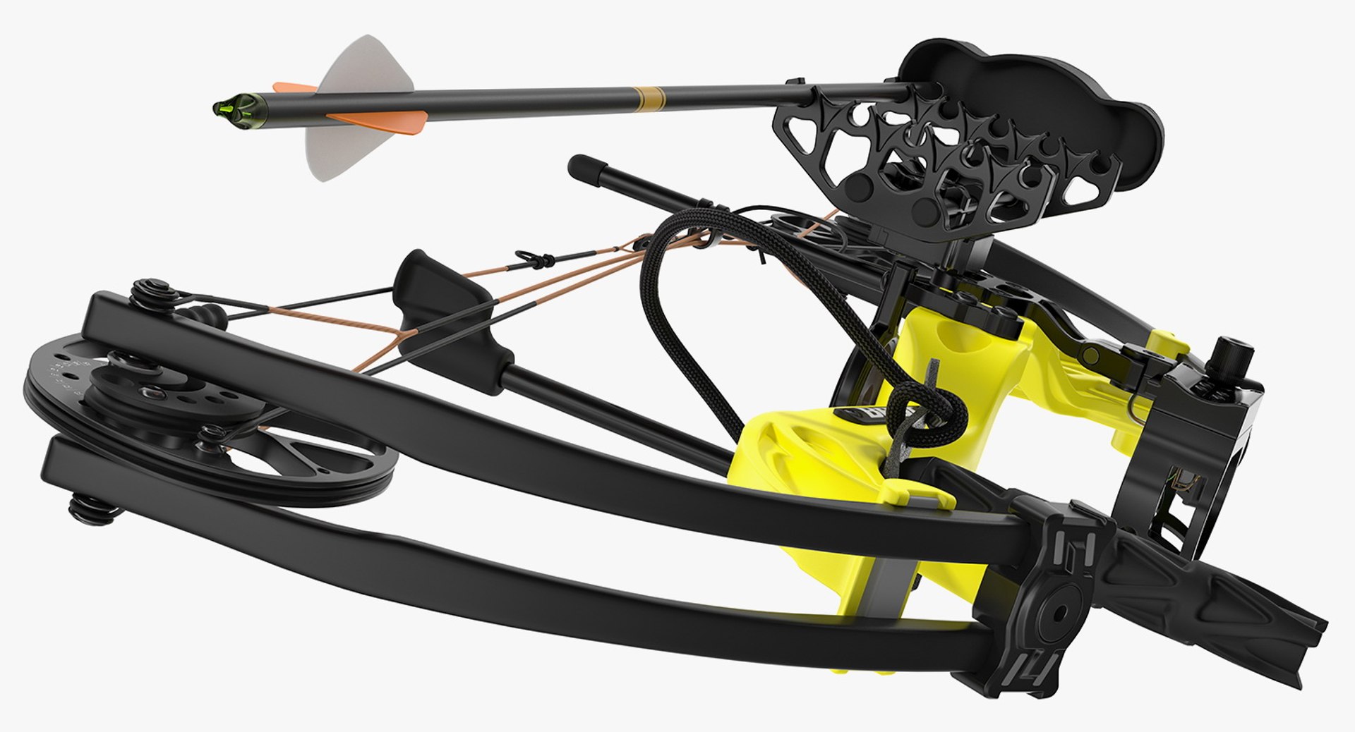 Yellow compound bow bear model TurboSquid 1398449