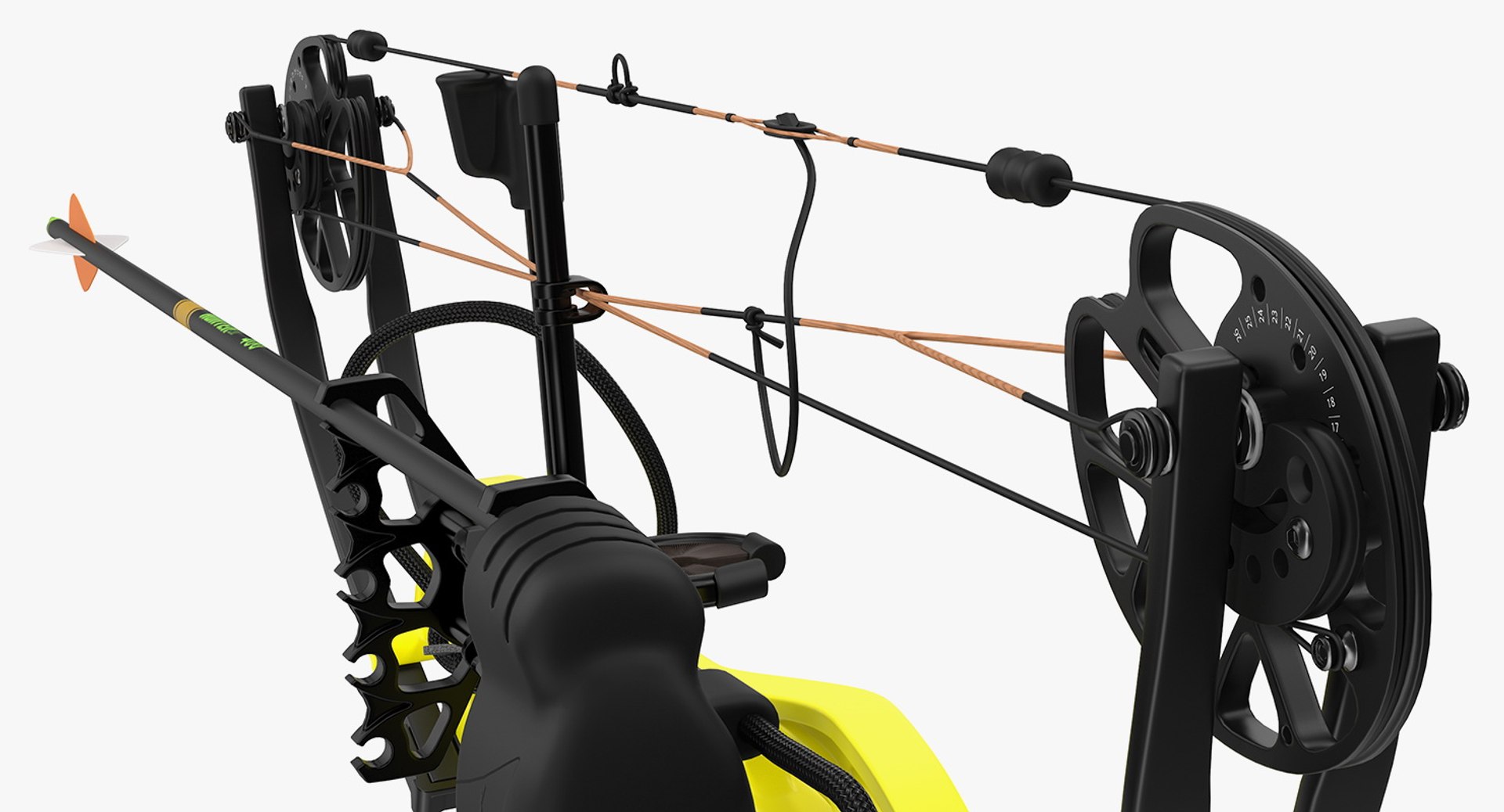 Yellow compound bow bear model TurboSquid 1398449