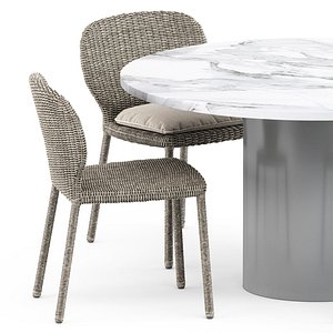 3D Strada armchair and e15 Hiroki table model