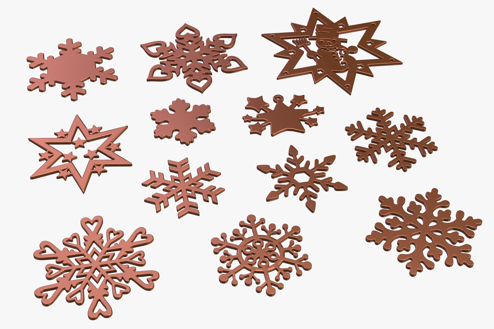 3D 12 Snowflakes - TurboSquid 1663818