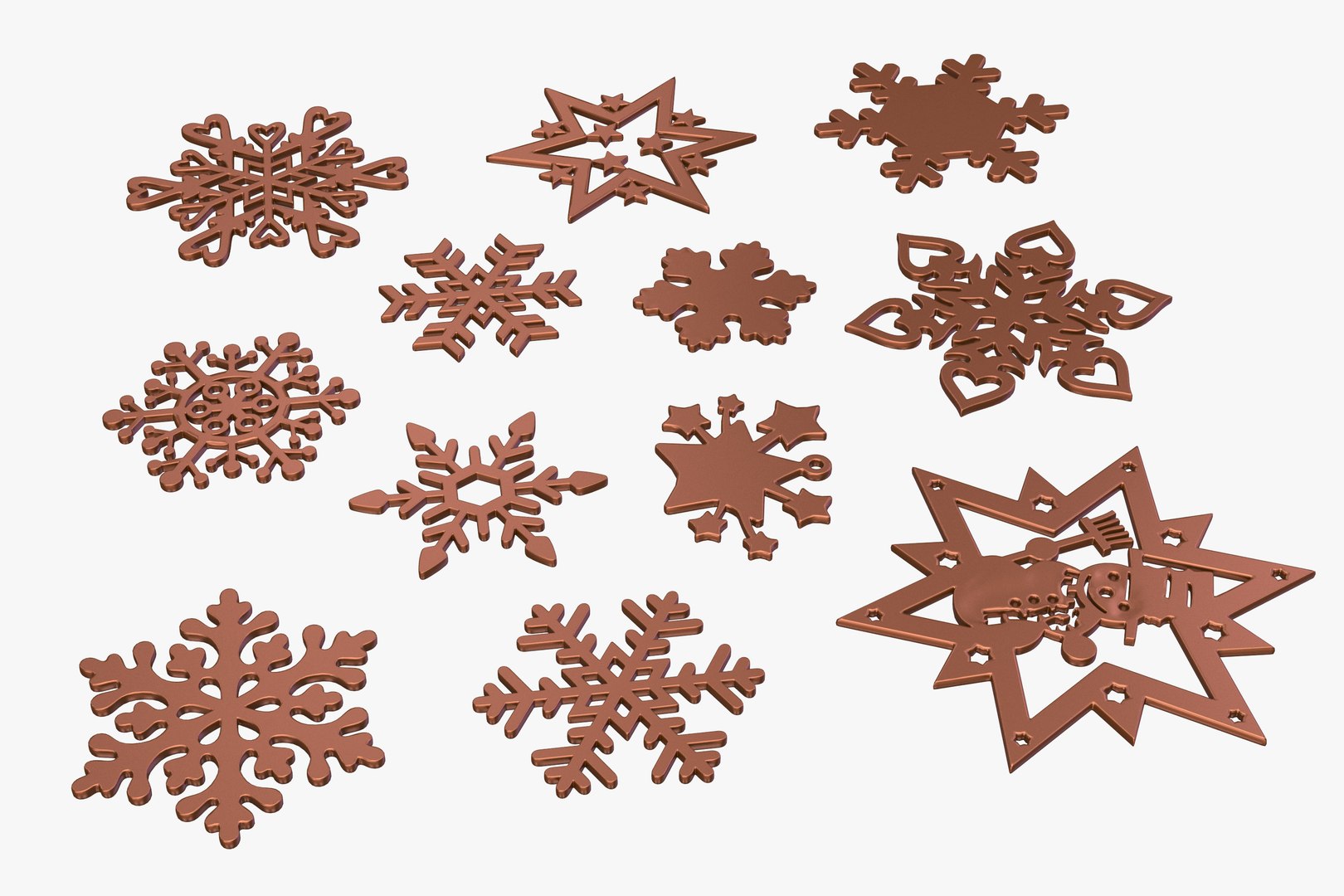 3D 12 Snowflakes - TurboSquid 1663818