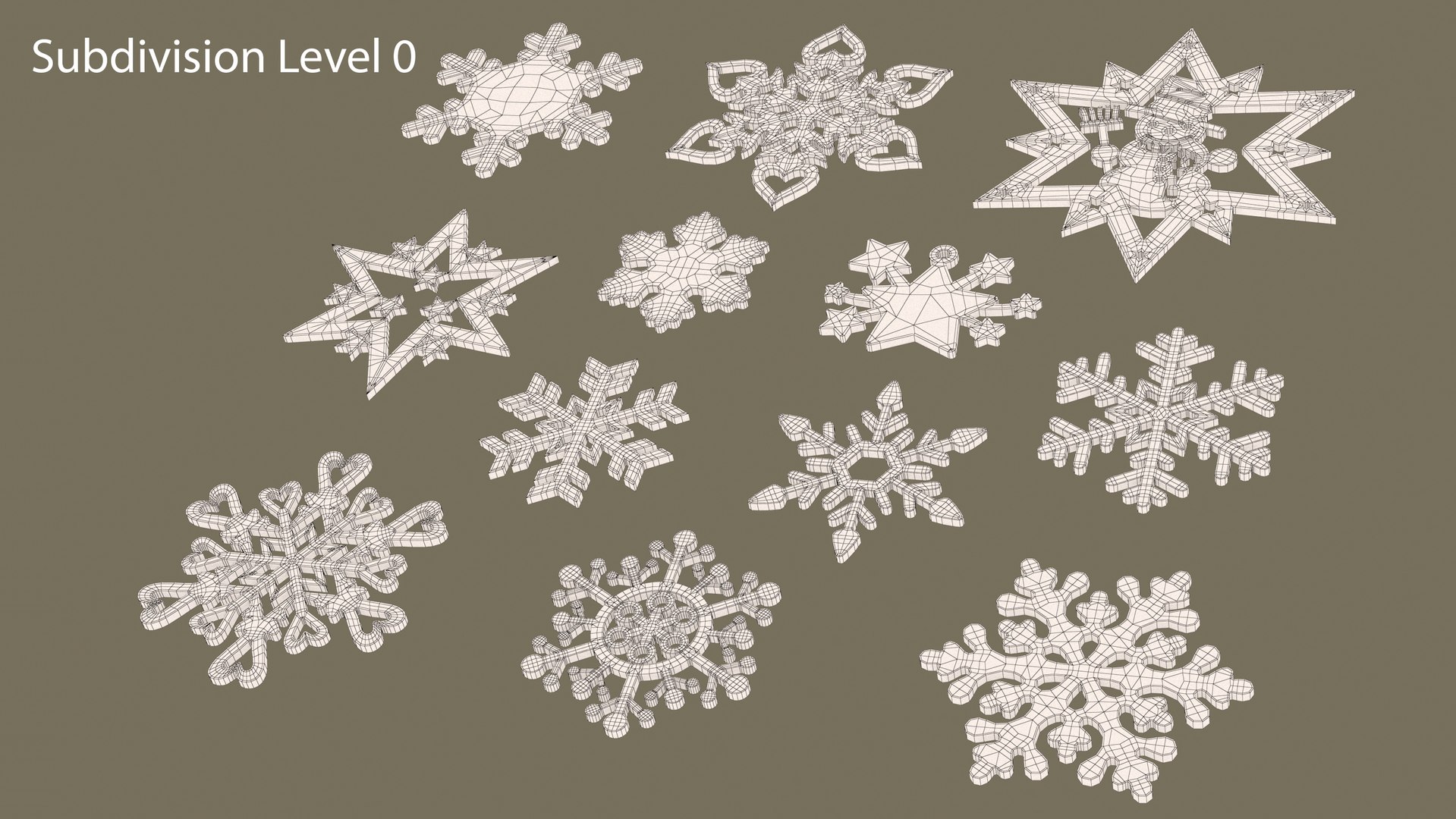 3D 12 Snowflakes - TurboSquid 1663818