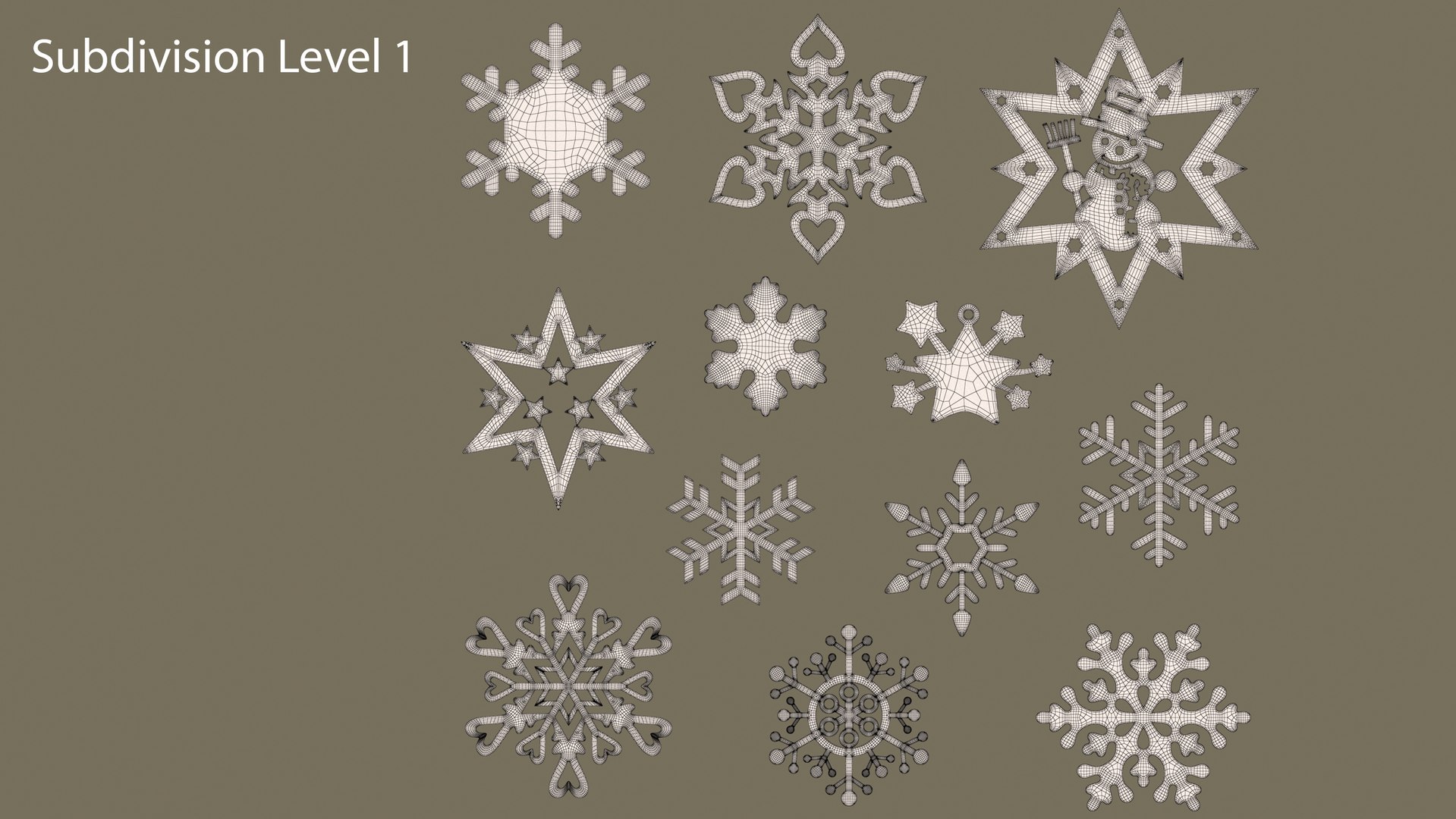 3D 12 Snowflakes - TurboSquid 1663818