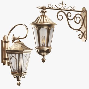 Two Bronze Wall Street Lights