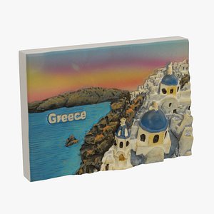 3d greece magnet souvenir model