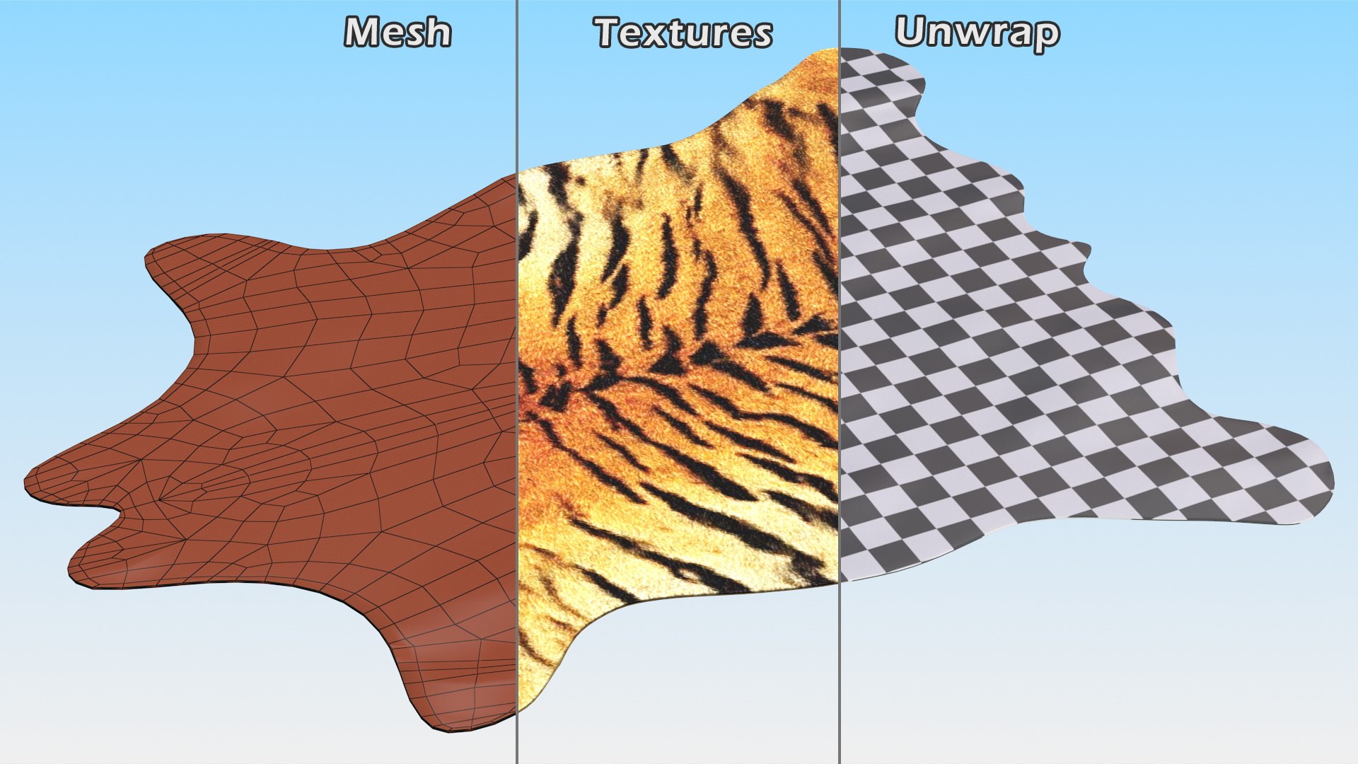 Tiger Hide Rug 3D - TurboSquid 1848532