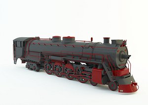 3D black locomotive model