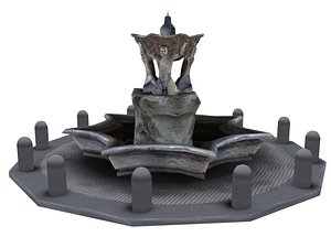 3d vatican buildings fountain pack model