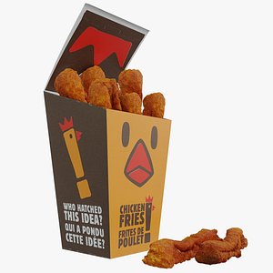 3D Burger King Chicken Fries Photorealistic Low Poly PBR
