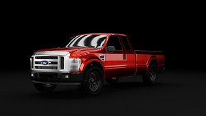 Ford F-250 2009 2008 super duty red- blender 3d