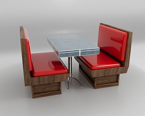 3D American Diner Retro Table