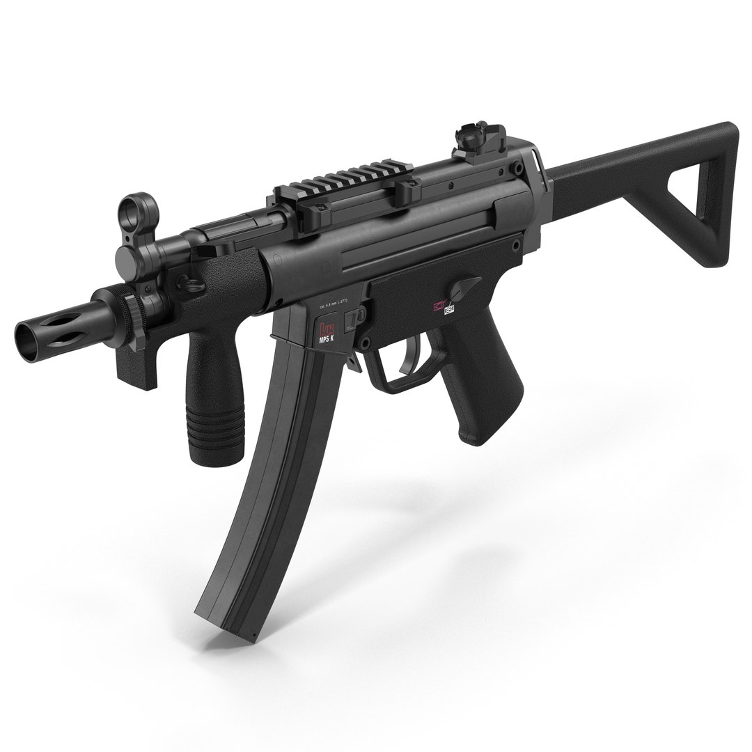 Assault Rifle MP5K 3D Model preview