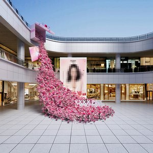 Modern Waterfall Flower Display Waterfall Flower Sea Decorative Gift Box Commercial Pile Head